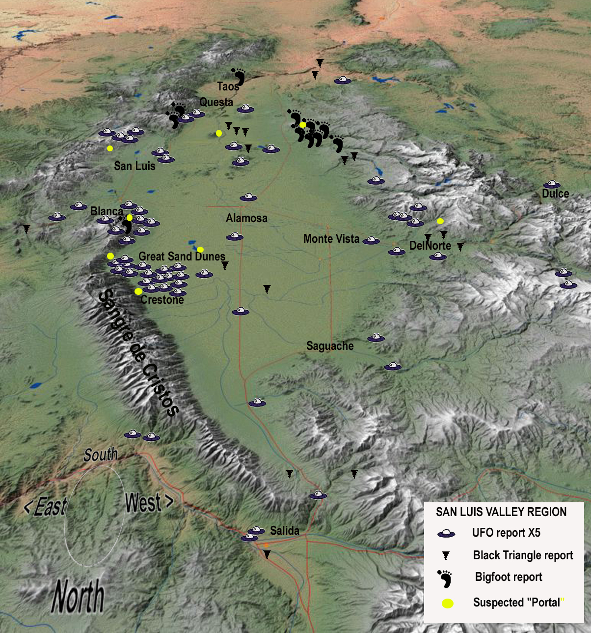 Hot spot locations  The San  Luis  Valley  Our Strange Planet